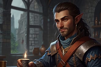 draw dnd character art and game character concept art