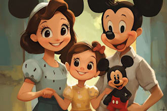 do a design a disney family portrait