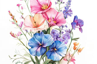 create amazing botanical vector line art illustration