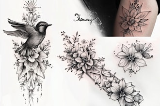make a  american traditional tattoos design