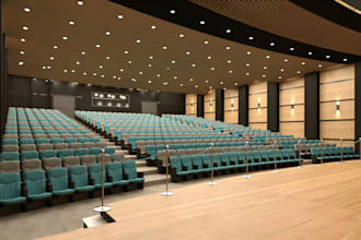 design 3d auditorium, concert halls, theatres, cultural center, venue