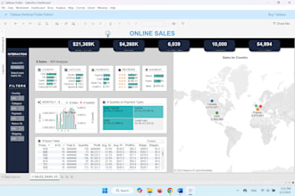 design interactive tableau dashboards and data visualizations