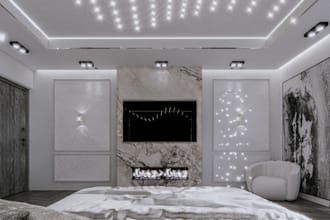 design a 3d bedroom model with realistic visualization