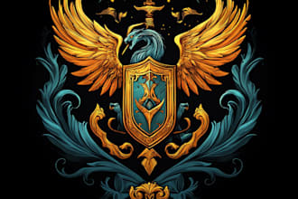 draw medieval, fantasy, rpg, rustic, scifi and game logo