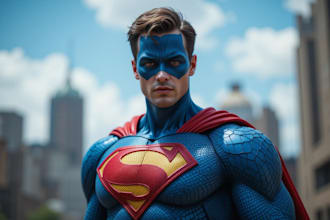 do superhero comic book art, character design