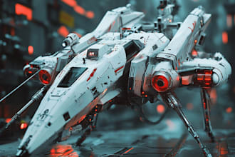 draw mecha gundam and humanoid character concept for you