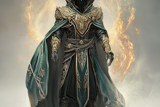 make a unique fantasy character concept art