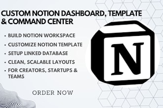 build custom notion dashboard, notion template notion workspace command center
