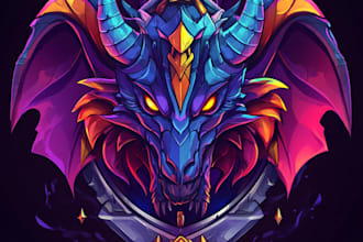 create fantasy game logo with cool unique magic style
