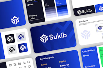 design unique logo with complete brand identity, style guide and branding kit