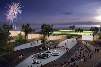 design 3d luxury resort park, festival park, event resort, landscapes garden