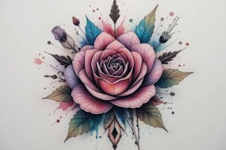 custom a watercolor tattoo design