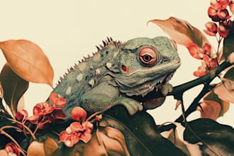 illustrate botanical and animal linocut illustration