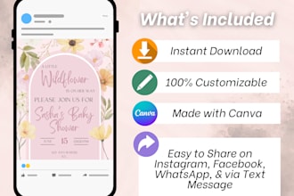 make you an editable printable baby shower card in canva