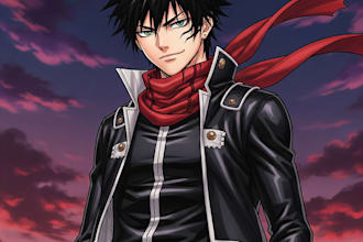 design and rig character illustration art in anime style