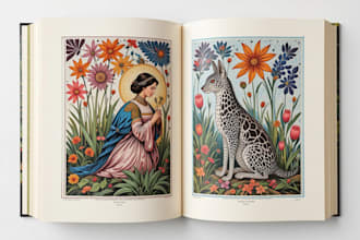 make colorful linocut and woodcut book illustrations