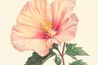 drawn a highly detailed line art botanical illustration