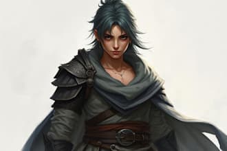 draw realistic fantasy character portrait