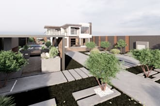 design a modern villa in revit with bim modeling