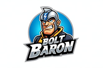 design high quality bolt baron mascot logo with unlimited revisions