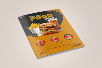 design restaurant flyer, poster, digital banner, food menu, price list brochure