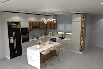 furnishing kitchen area,dining table,living room, interior apartment,cgi renders