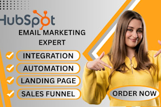 design hubspot landing pages with automation and campaign, integration, figma