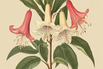 illustrate botanical and animal linocut vector art