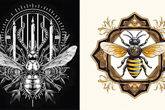 make amazing vintage honey bee logo
