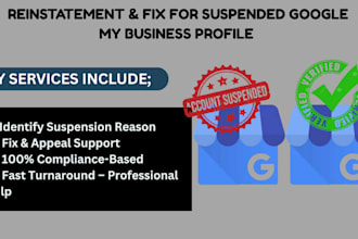 reinstate and fix suspended disabled google my business profile and listing
