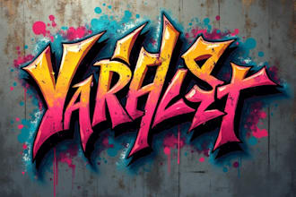 create graffiti tagging signature font logo
