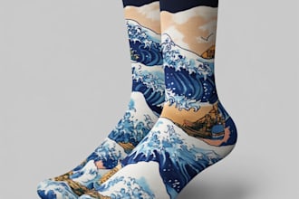 draw unique socks design or sketch for you