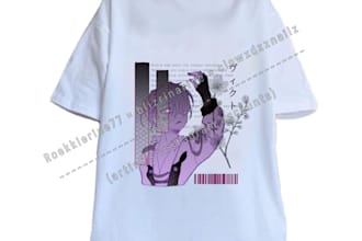 anime streetwear shirt design printable ready to use