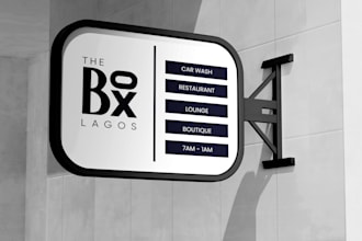 design modern signage, sign board, billboard banner graphics