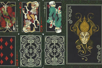 do custom full deck playing card design playing cards back card game box design