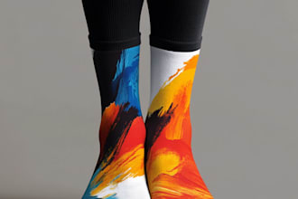 draw sublimation all type of unique socks design and pattern