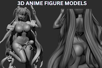 sculpt 3d character model 3d anime figure figurine toy model in blender zbrush
