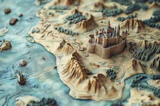 design vector maps, event maps, fantasy festival maps
