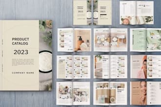 design editable retail beauty fashion lookbook, business sales product catalog