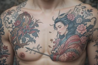 make a professional japanese, asian style tattoo design
