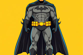 draw  comic superhero character line art