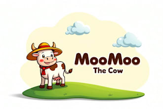 design high quality cute cow mascot logo with unlimited revisions