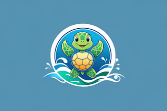 do sea turtle mascot logo in 24 hours