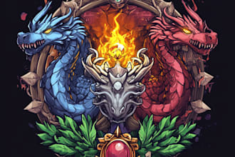 make design medieval fantasy game, rpg, mmo game logo