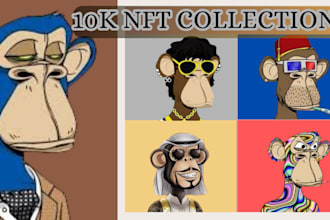 make nft art and generate collection with metedata, 1k, 10k, 100k