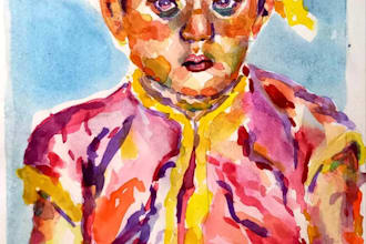paint a unique handmade watercolor portrait