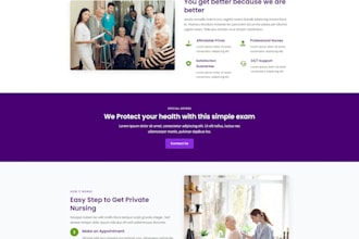 build a modern SEO based home care website with a booking system