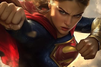 make a superhero comic book illustration marvel