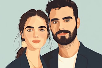 draw couple portrait illustration