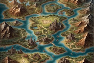 do a fantasy map illustration for dnd, novels